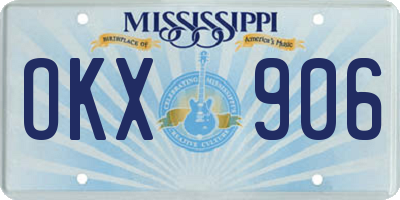 MS license plate OKX906