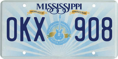 MS license plate OKX908