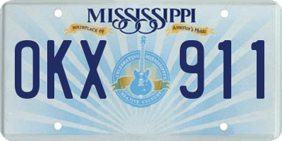 MS license plate OKX911