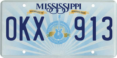 MS license plate OKX913