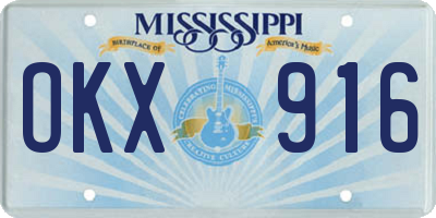 MS license plate OKX916