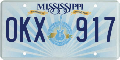 MS license plate OKX917