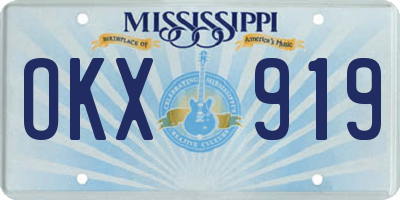 MS license plate OKX919