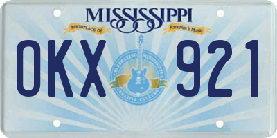 MS license plate OKX921