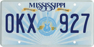 MS license plate OKX927