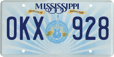 MS license plate OKX928