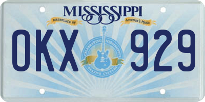 MS license plate OKX929