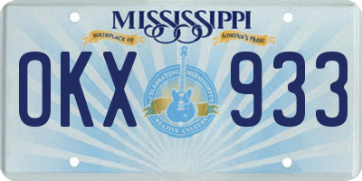 MS license plate OKX933