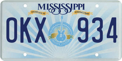 MS license plate OKX934