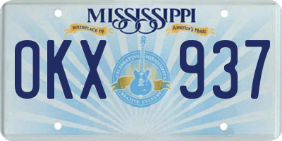 MS license plate OKX937