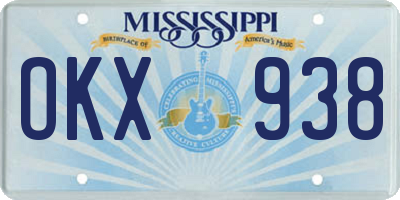 MS license plate OKX938
