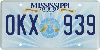 MS license plate OKX939