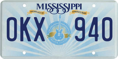 MS license plate OKX940