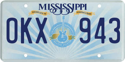 MS license plate OKX943