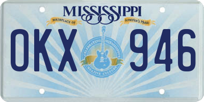 MS license plate OKX946
