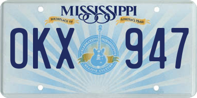 MS license plate OKX947