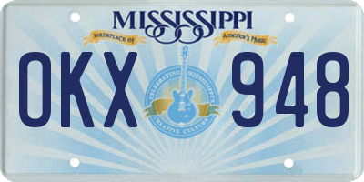 MS license plate OKX948
