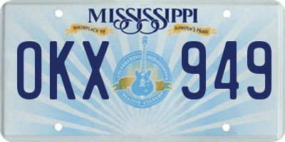 MS license plate OKX949