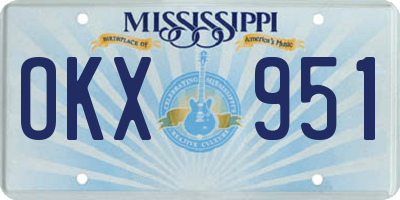 MS license plate OKX951