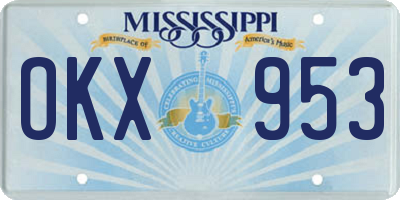 MS license plate OKX953