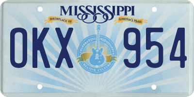 MS license plate OKX954