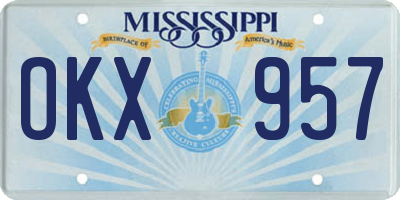 MS license plate OKX957