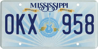 MS license plate OKX958