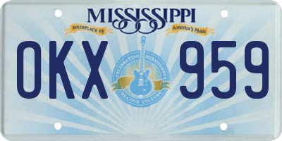 MS license plate OKX959