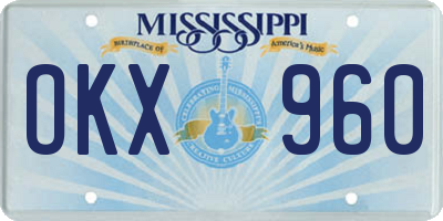 MS license plate OKX960