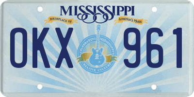 MS license plate OKX961