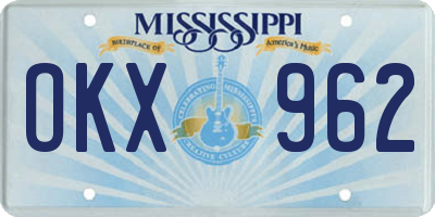 MS license plate OKX962