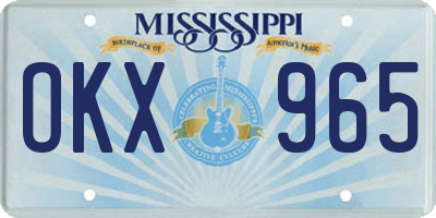 MS license plate OKX965