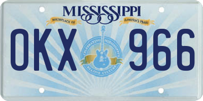 MS license plate OKX966