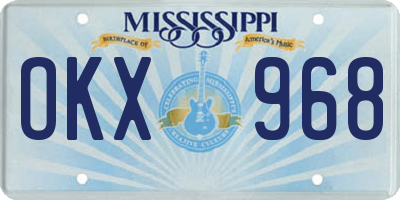 MS license plate OKX968