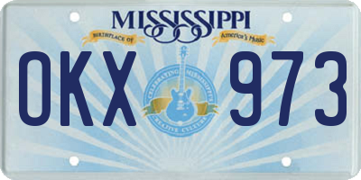 MS license plate OKX973