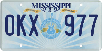 MS license plate OKX977