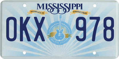 MS license plate OKX978