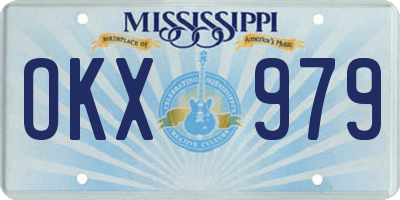 MS license plate OKX979