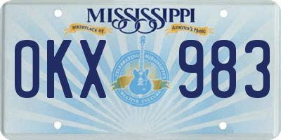 MS license plate OKX983