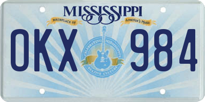 MS license plate OKX984