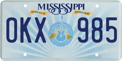 MS license plate OKX985