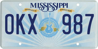 MS license plate OKX987