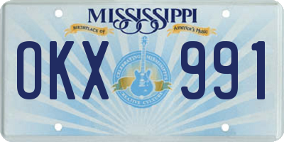 MS license plate OKX991