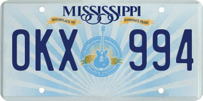 MS license plate OKX994
