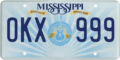 MS license plate OKX999