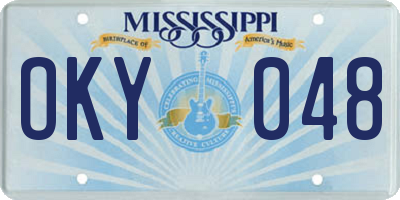 MS license plate OKY048