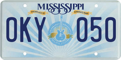 MS license plate OKY050