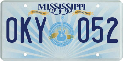 MS license plate OKY052