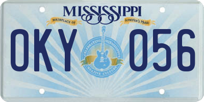 MS license plate OKY056
