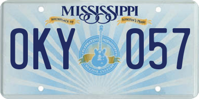 MS license plate OKY057